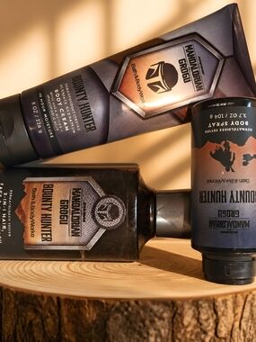 Bath & Body Works "Bounty Hunter" Men's Body Care Set.Wash, Spray& Cream. Full